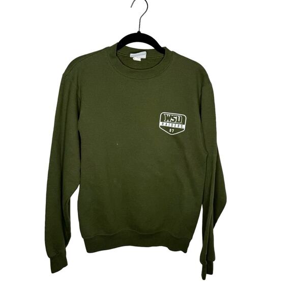 CHAMPION / olive army green WSU Wright State University crewneck sweatshirt / XS - Picture 1 of 8